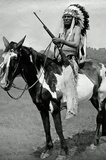 Native American on Horseback Archival Photo Poster Print