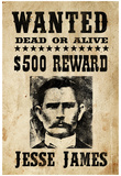 Jesse James Wanted Advertisement Print Poster