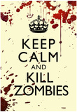 Keep Calm and Kill Zombies Humor Print Poster