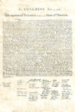Declaration of Independence Authentic Reproduction Sepia Art Poster Print