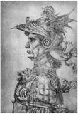 Leonardo da Vinci (Warriors in ancient armor, in Profile) Art Poster Print