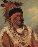 George Catlin (The white cloud, the chief of the Iowas) Art Poster Print