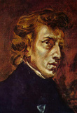 Eugene Ferdinand Victor Delacroix (Portrait of Frederic  Chopin) Art Poster Print