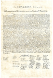 Declaration of Independence Authentic Reproduction Sepia Art Poster Print