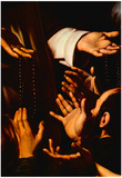 Michelangelo Caravaggio Rosary Madonna Detail 2 Art Print Poster
