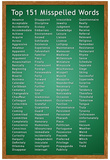 Top 151 Commonly Misspelled Words Educational Poster