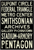 Washington DC Metro Stations Vintage RetroMetro Travel Poster