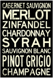 Wine Grape Types Art Print Poster