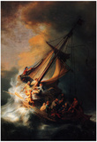 Rembrandt Christ in the Storm on the Lake Genezareth Art Print Poster