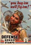 You Buy Em We'll Fly Em Defense Bonds Stamps WWII War Propaganda Art Print Poster