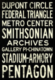 Washington DC Metro Stations Vintage RetroMetro Travel Poster