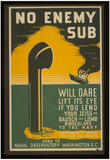 U.S. Navy (Enemy Sub, Binoculars) Art Poster Print