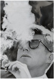 President John F Kennedy Smoking Archival Photo Poster Print