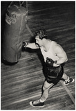 Rocky Marciano Punching Bag Archival Photo Sports Poster Print