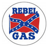 Rebel Gas Logo Round Tin Sign