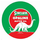 Sinclair Opaline Motor Oil Gasoline Logo Round