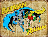 Batman and Robin Weathered Panels Tin Sign