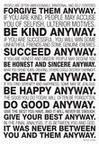Mother Teresa Anyway Quote Poster