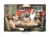 A Bold Bluff Dogs Playing Poker
