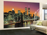 New York City Brooklyn Bridge Sunset Huge Wall Mural Art Print Poster