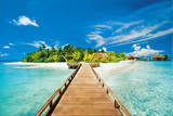 Summer Holidays Island Beach Art Poster Print