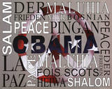 Barack Obama Peace Art Print Poster Mini Poster
