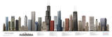 Chicago Illustrated Panorama Skyscraper Poster Print