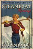 Winter Sports in Steamboat Springs Colorado Ski Art Print Poster