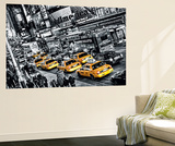 New York City Cabs Queue by Michael Feldmann Mini Mural Huge Poster Art Print Wall Mural