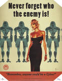 Battlestar Galactica Never Forget Who the Enemy Is! TV Poster Print