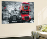 London Taxi and Bus Mini Mural Huge Poster Art Print Wall Mural