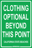 Clothing Optional Beyond this PointCalifornia State Beaches
