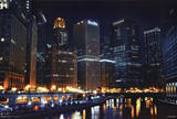 Chicago Nights Travel Poster