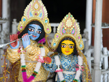 Deities Sri Krishna and Sri Radhika (Radha) in the Lalji Temple, Kalna, West Bengal, India, Asia