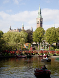 Tivoli Gardens and City Hall Clock Tower, Copenhagen, Denmark, Scandinavia, Europe