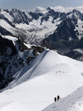 Climbers on Mont Blanc, Aiguille Du Midi, Mont Blanc Massif, Haute Savoie, French Alps, France, Eur