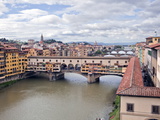 View of the River Arno and Ponte Vecchio, Florence, UNESCO World Heritage Site, Tuscany, Italy, Eur
