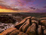 Frosty Winter Sunrise, Froggatt and Curbar Edge, Peak District National Park, Derbyshire, England, 