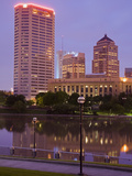 City Skyline and the Scioto River, Columbus, Ohio, United States of America, North America