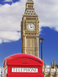 Red Telephone Box and Big Ben, Westminster, UNESCO World Heritage Site, London, England, United Kin