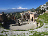 Buy The Greek Amphitheatre and Mount Etna, Taormina, Sicily, Italy, Europe at AllPosters.com