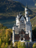 Romantic Neuschwanstein Castle and German Alps During Autumn, Southern Part of Romantic Road, Bavar