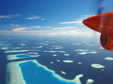 Aerial View of Atolls, Maldives, Indian Ocean, Asia