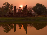 Wat Mahathat, Sukhothai Historical Park, UNESCO World Heritage Site, Sukhothai Province, Thailand, Photographic Print