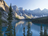 Reflections in Moraine Lake, Banff National Park, UNESCO World Heritage Site, Alberta, Rocky Mounta