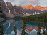 Early Morning Reflections in Moraine Lake, Banff National Park, UNESCO World Heritage Site, Alberta