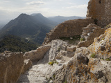 The Interior of the Cathar Castle of Queribus in Languedoc-Roussillon, France, Europe