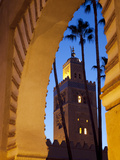Minaret of the Koutoubia Mosque at Dusk, Marrakesh, Morocco, North Africa, Africa