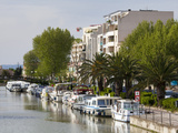 River Boats on the Canal De La Robine, Narbonne, Languedoc-Roussillon, France, Europe