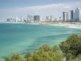 Beach, Skyline and Mediterranean Sea Viewed from Old Jaffa, Tel Aviv, Israel, Middle East